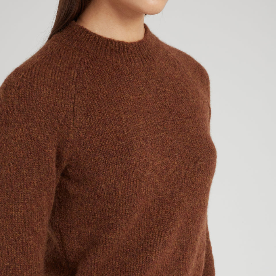 Pullover "Texas" in lana marrone