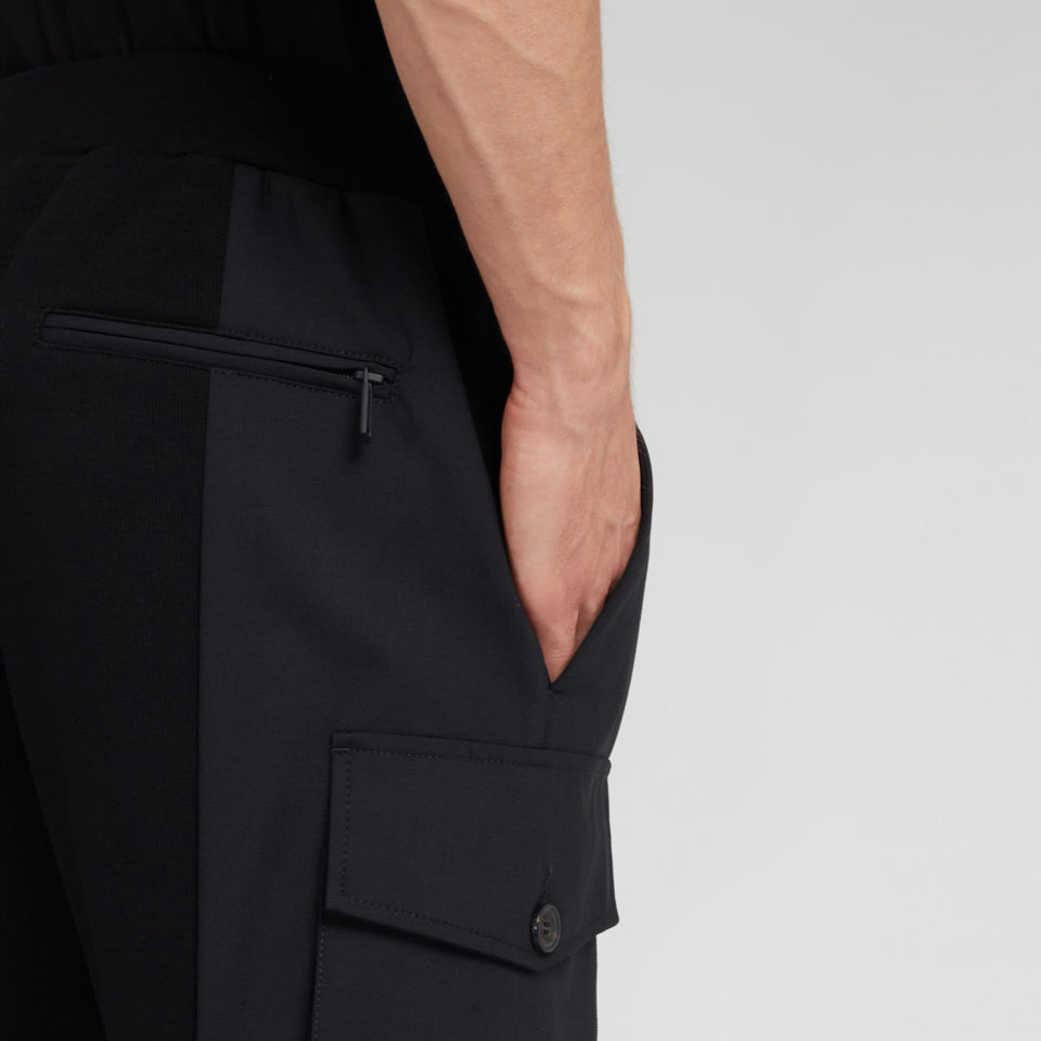 Pantalone cargo in tessuto nero
