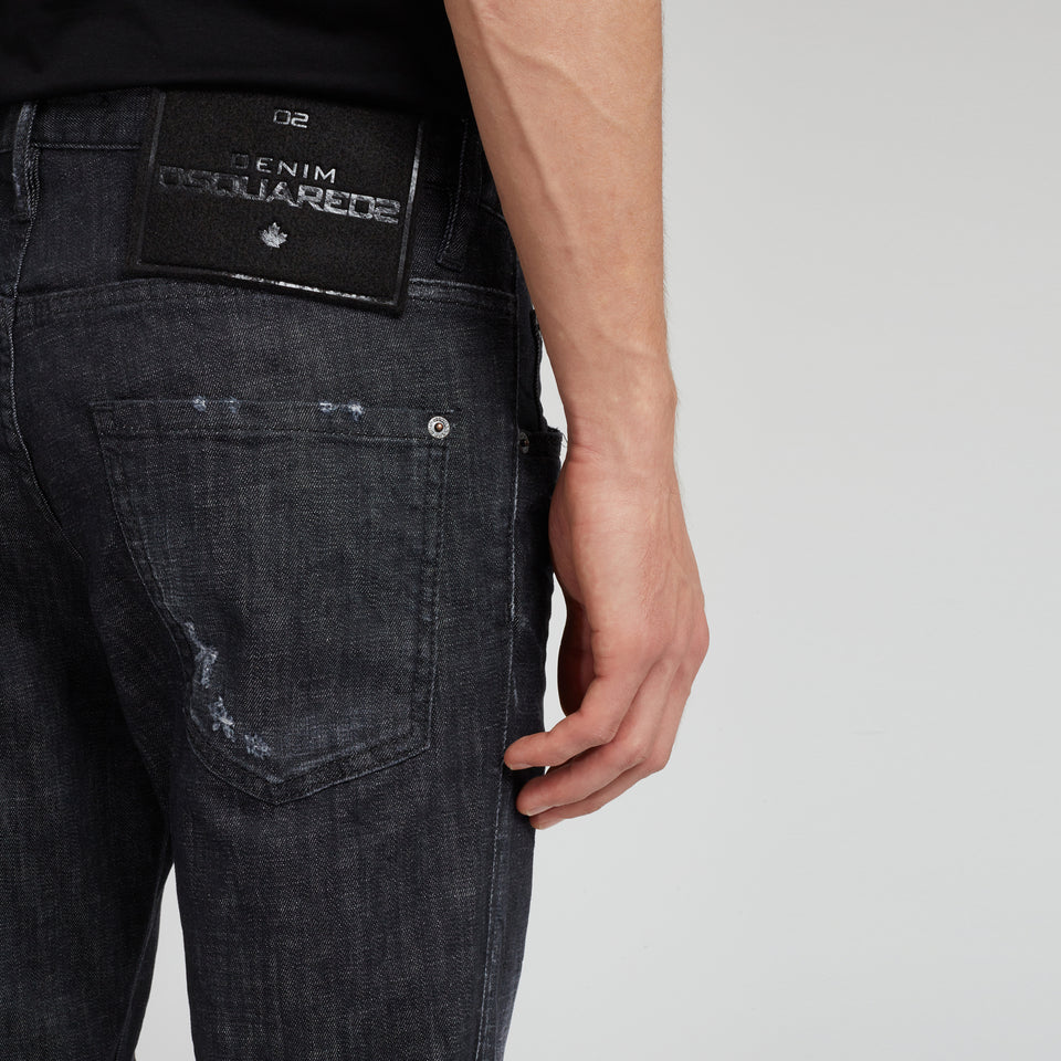 ''Skater'' jeans in black denim