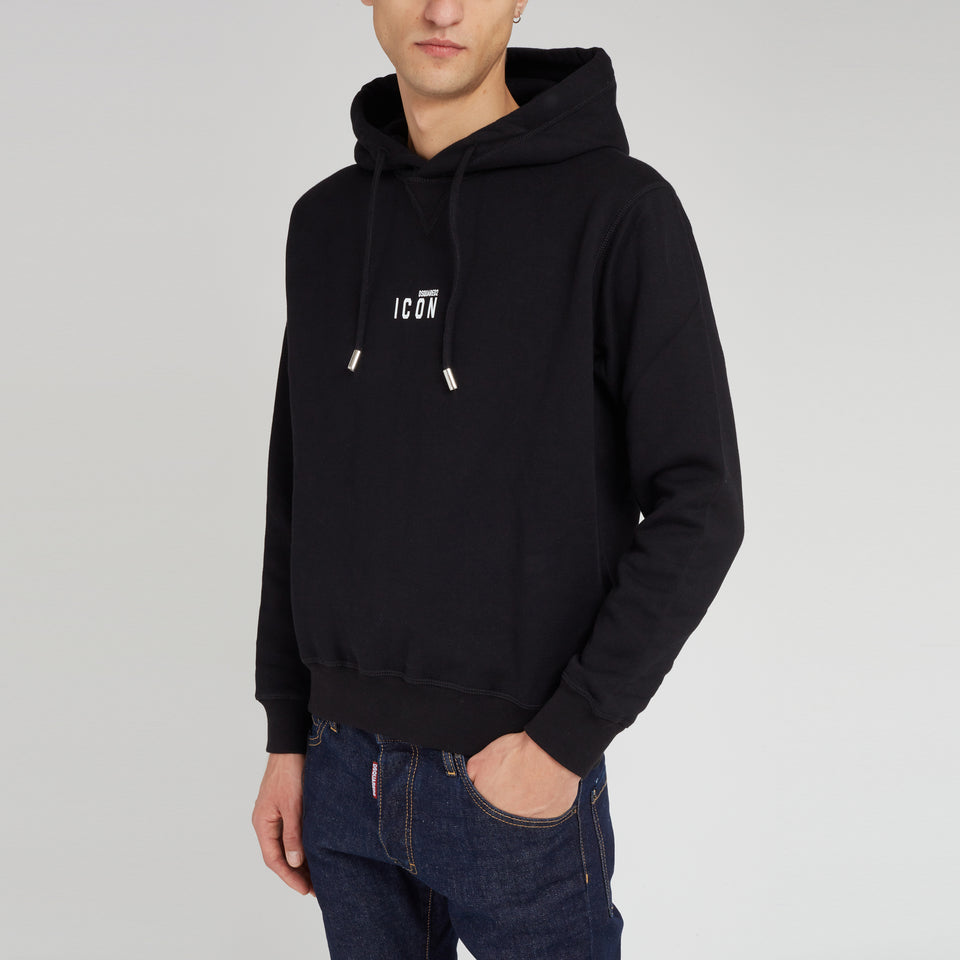 ''Icon'' sweatshirt in black cotton