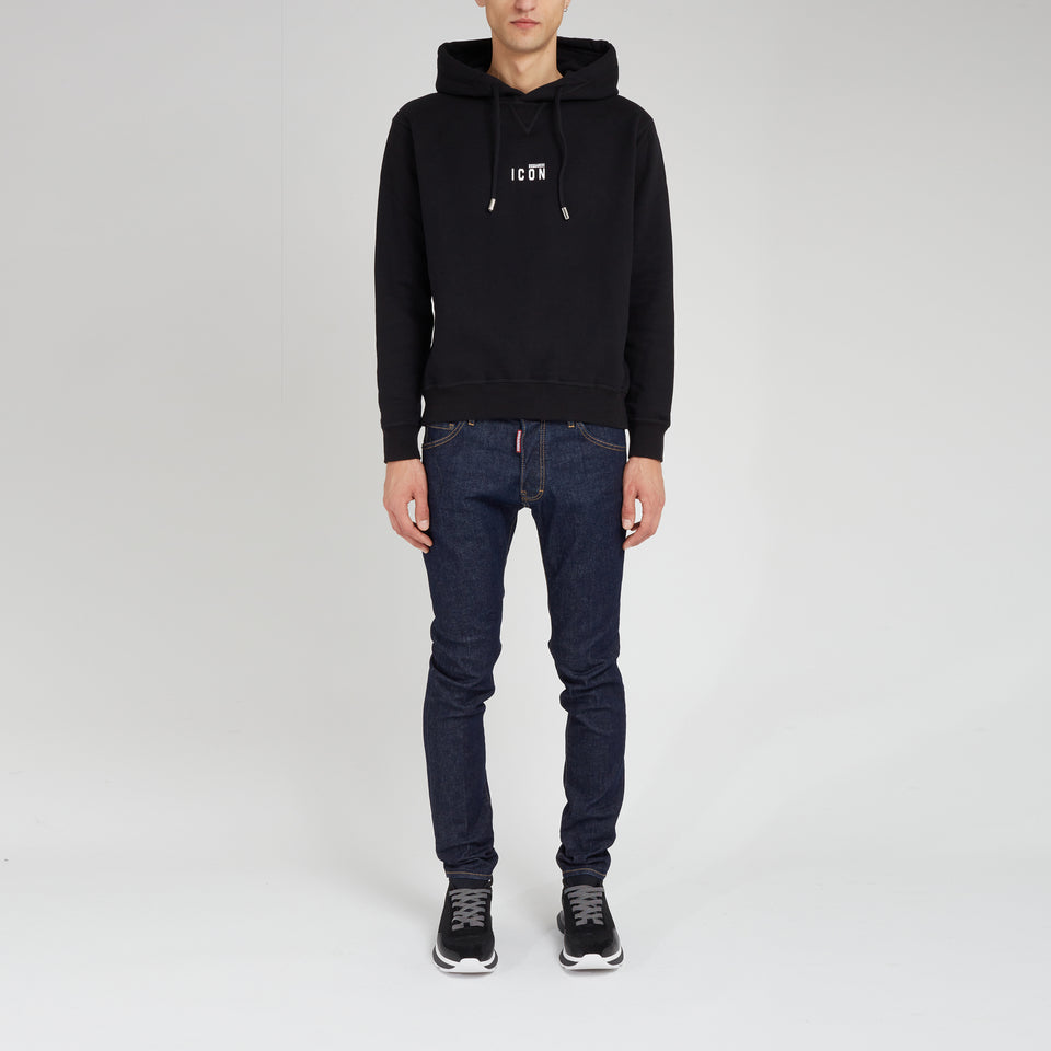 ''Icon'' sweatshirt in black cotton