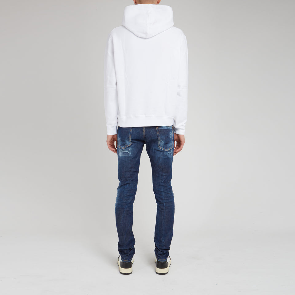 ''Icon'' sweatshirt in white cotton
