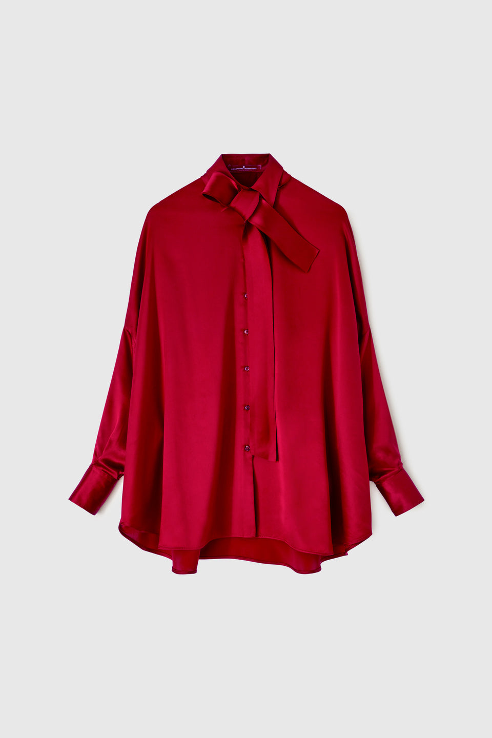Oversized shirt in red silk