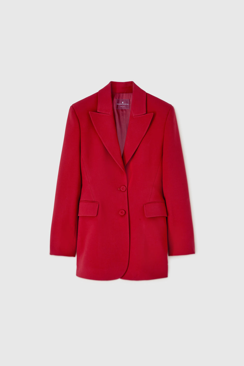 Single-breasted red wool blazer
