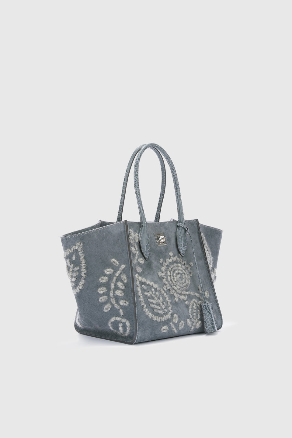 ''Maggie'' tote bag in gray leather