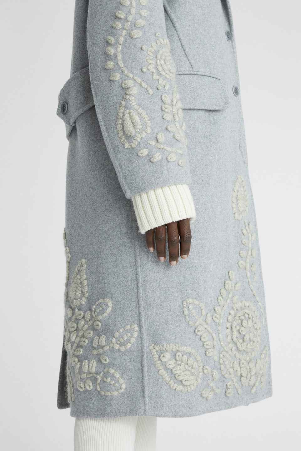 Cappotto monopetto in lana grigio