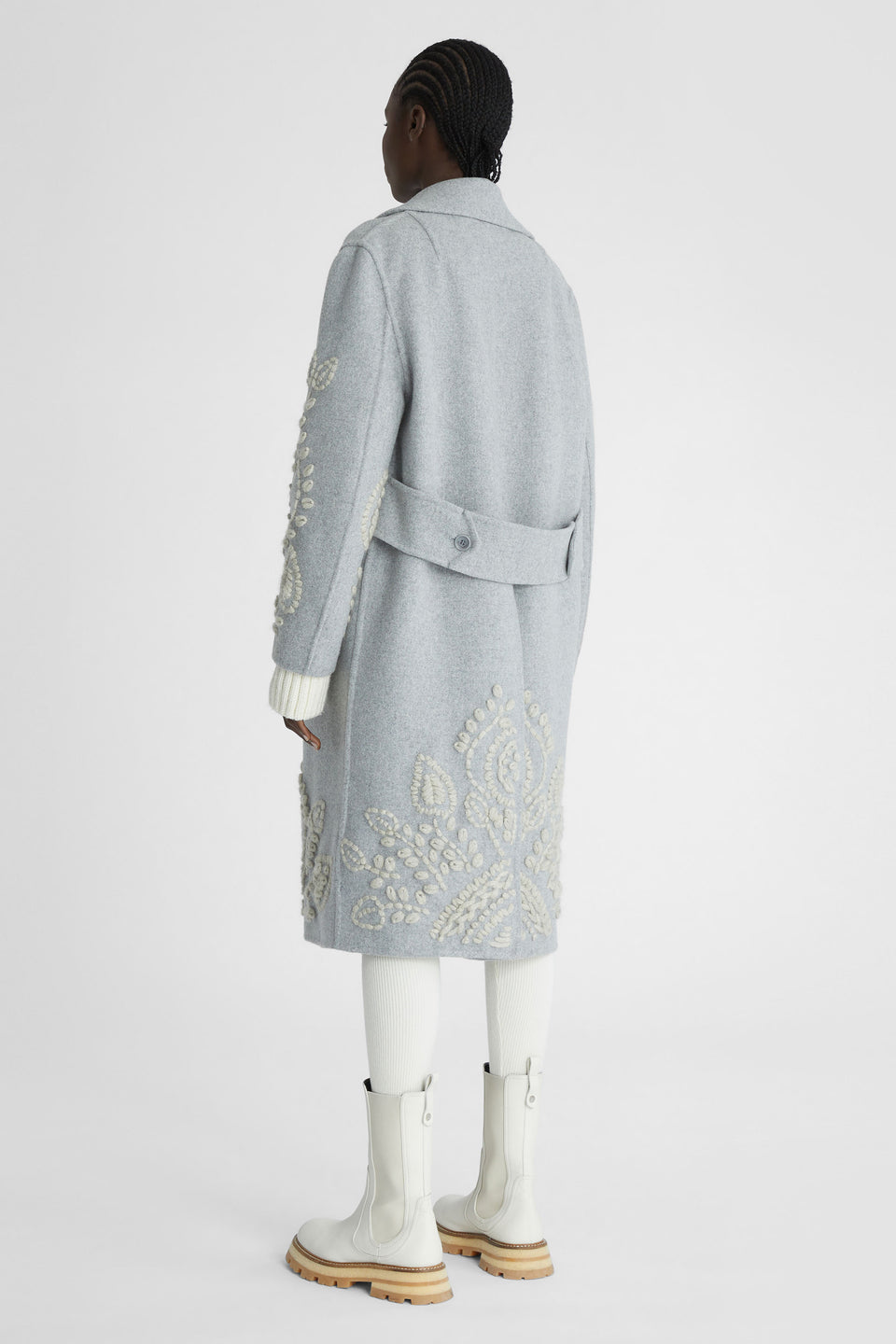 Cappotto monopetto in lana grigio