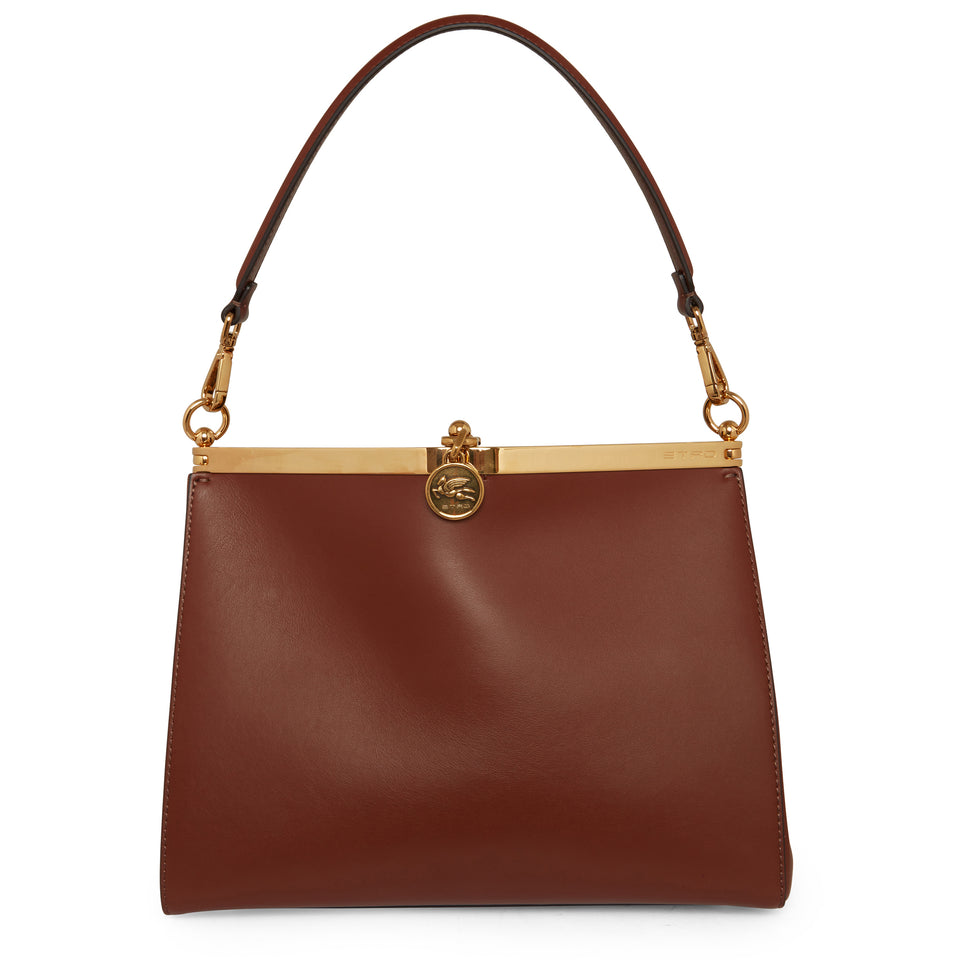 Brown leather ''Vela'' bag