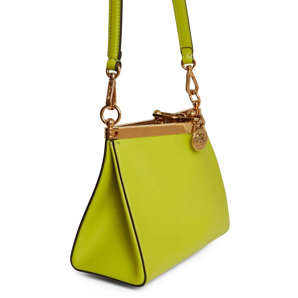 Mini ''Vela'' bag in lime leather