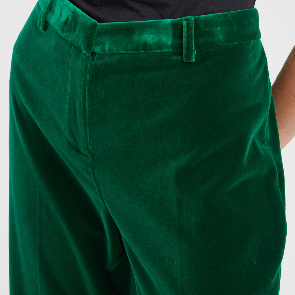 Pantalone in velluto verde