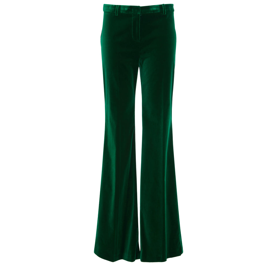Pantalone in velluto verde