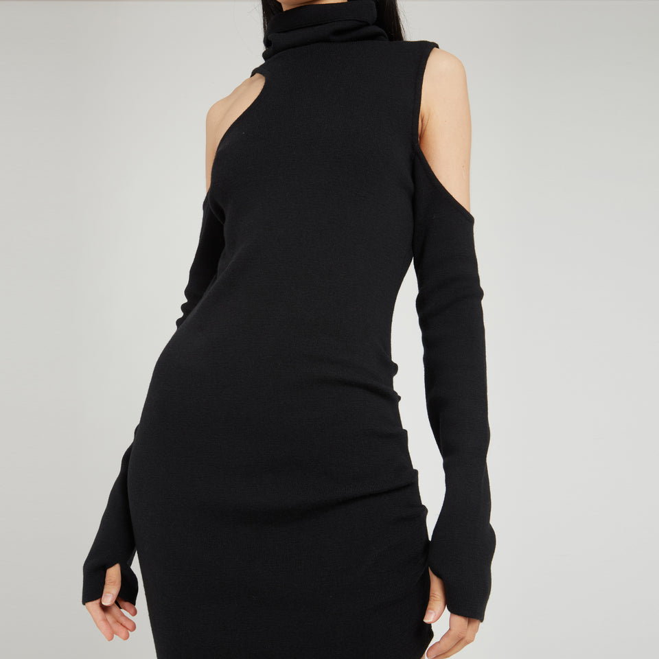 "Piana" dress in black fabric