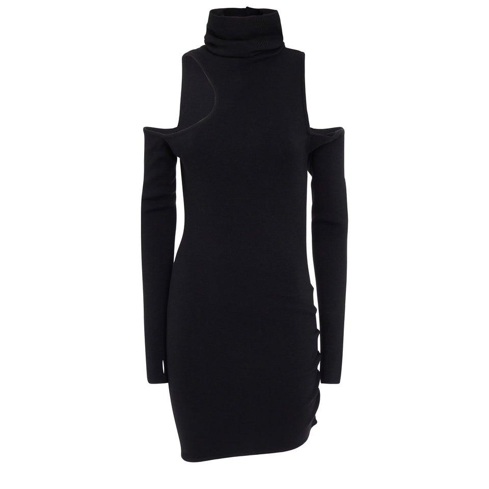 "Piana" dress in black fabric