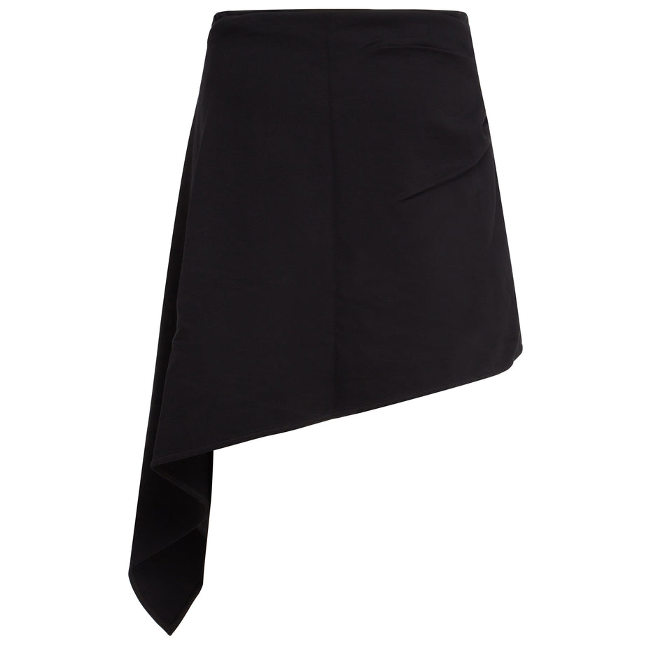 Black fabric mini skirt