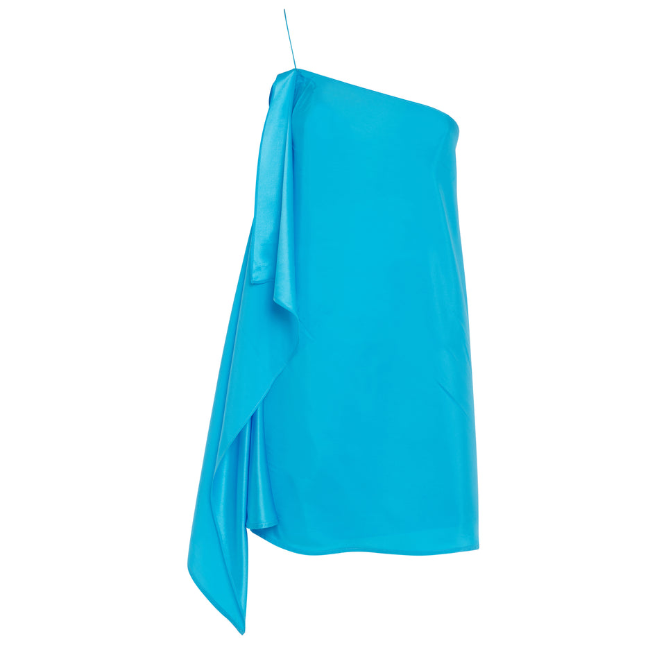 Mini abito "Misaki" in tessuto azzurro
