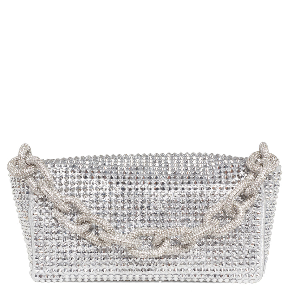 Mini bag with silver crystals