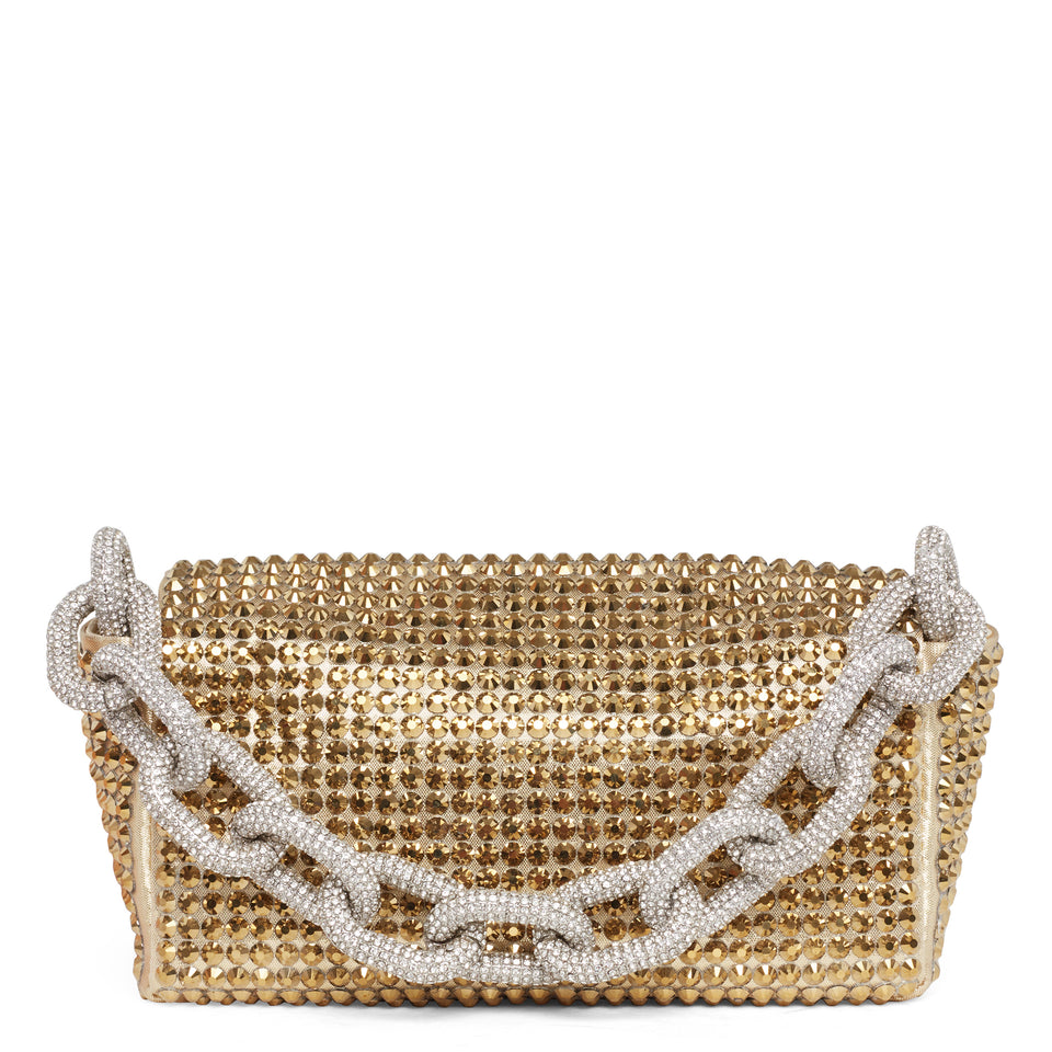 Mini bag with gold crystals
