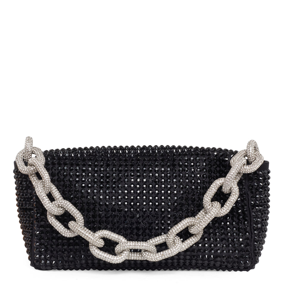 Mini bag with black crystals
