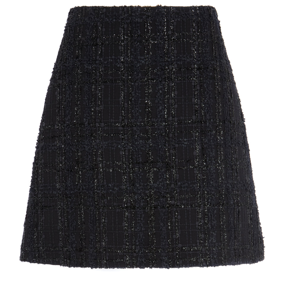 Black tweed mini skirt