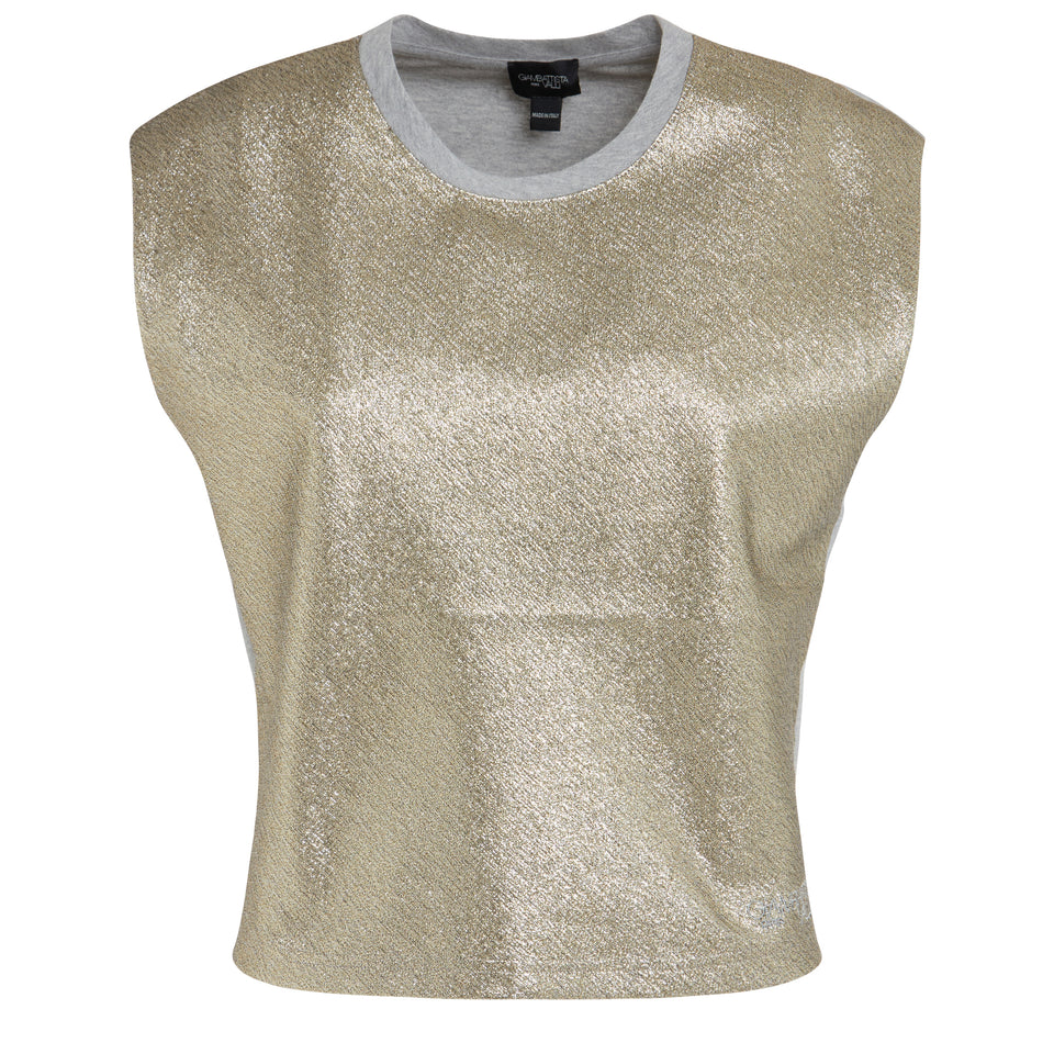 Top in gold fabric