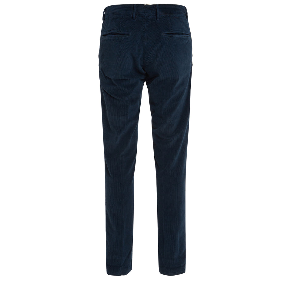 Blue velvet corduroy trousers