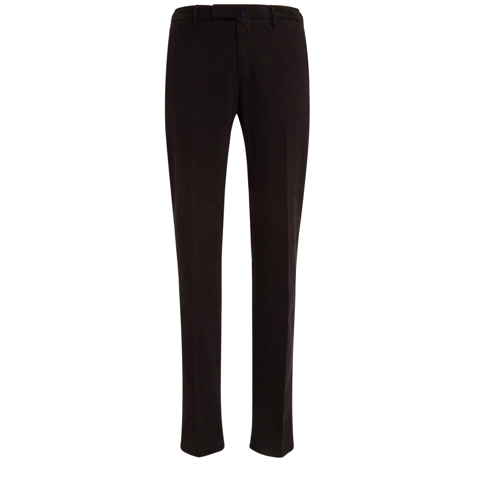 Slim trousers in brown cotton