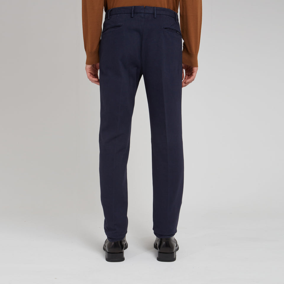 Slim blue cotton trousers
