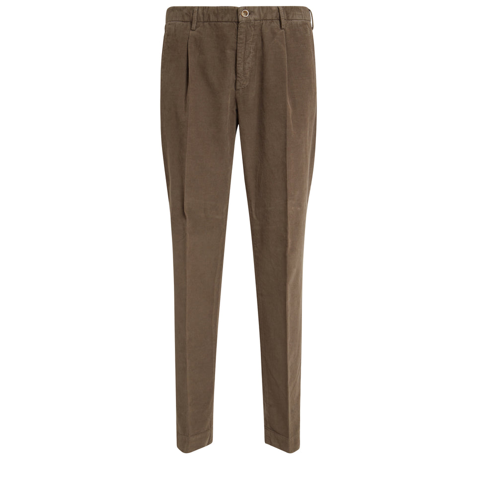 Brown velvet corduroy trousers