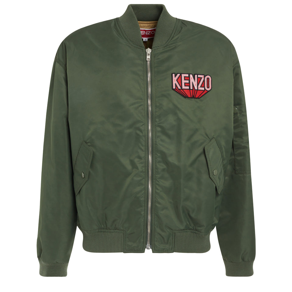 ''Kenzo 3D'' bomber jacket in green fabric