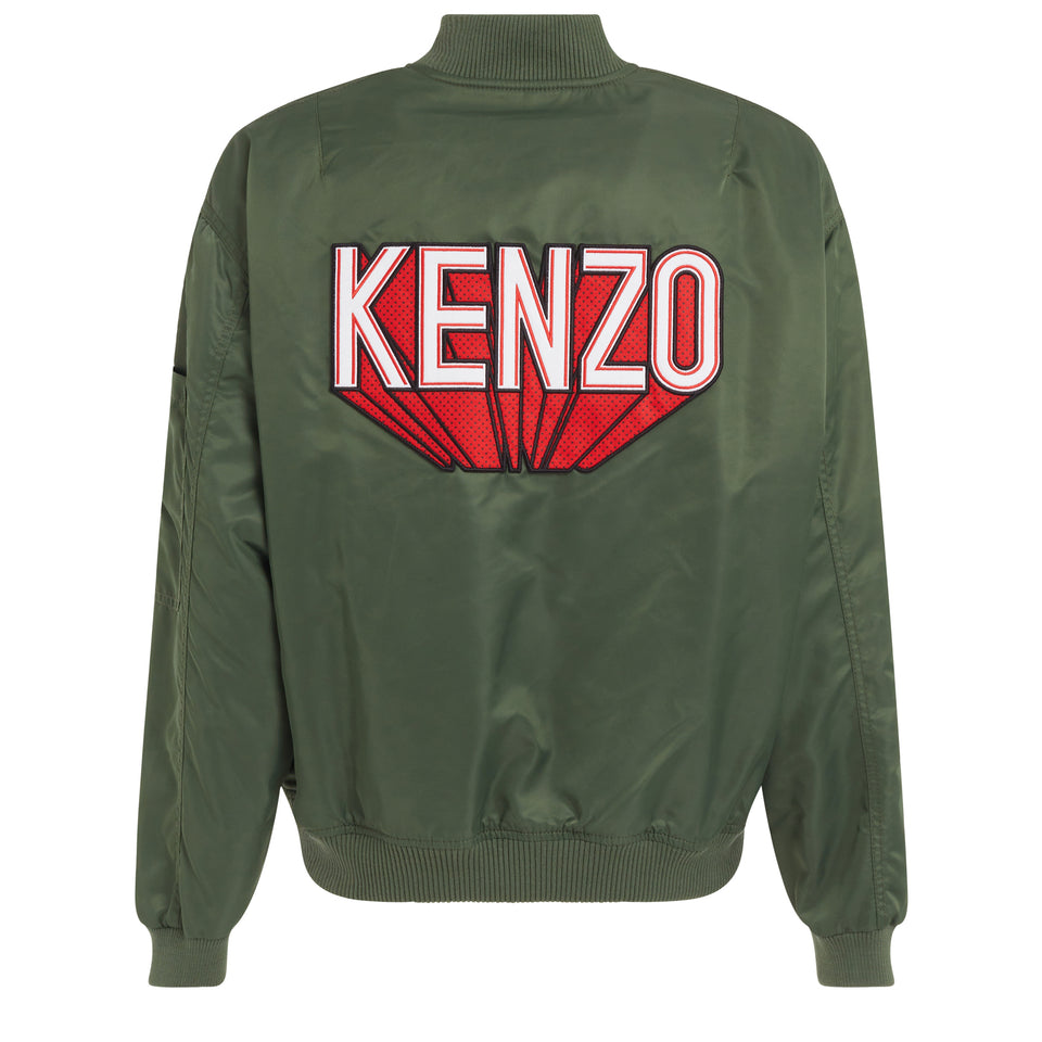''Kenzo 3D'' bomber jacket in green fabric