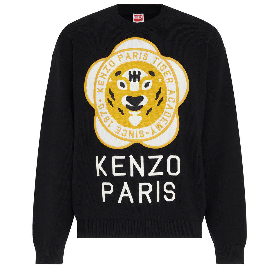 ''Kenzo Tiger Academy'' sweater in black wool