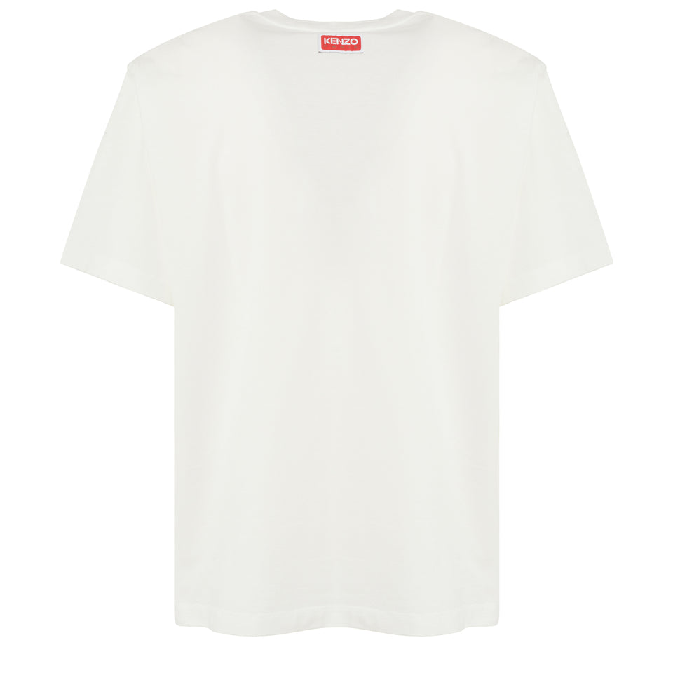 ''Varsity Jungle'' T-shirt in white cotton