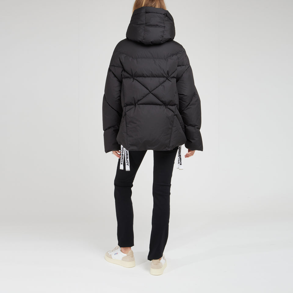 "Iconic" down jacket in black fabric