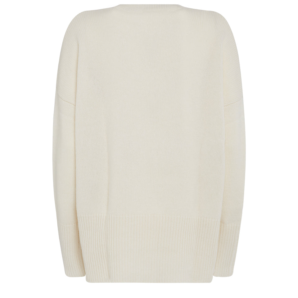 "Mila" sweater in white cashmere