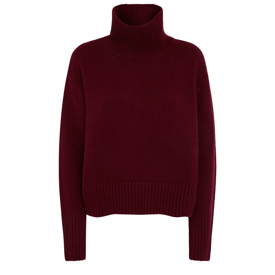 "Fleur" sweater in red cashmere