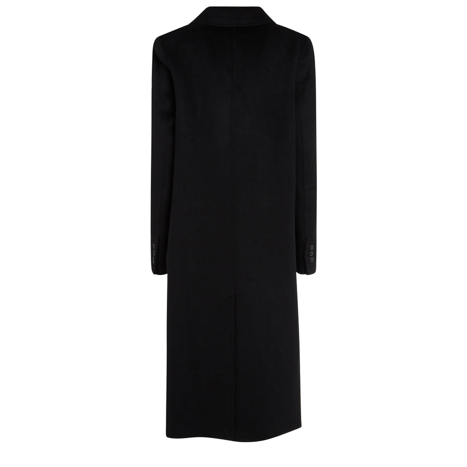 Single-breasted ''Mill'' coat in black wool