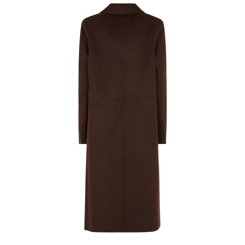 Single-breasted ''Mill'' coat in brown wool