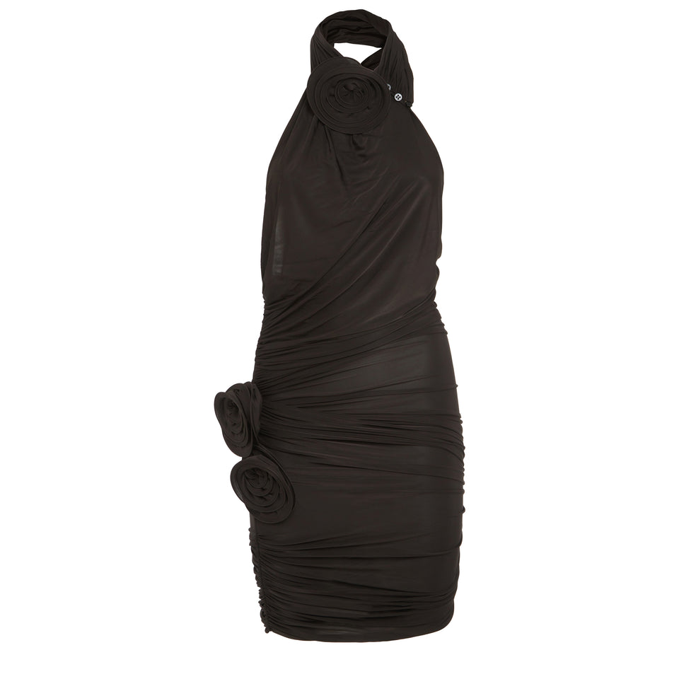 Mini dress in black fabric