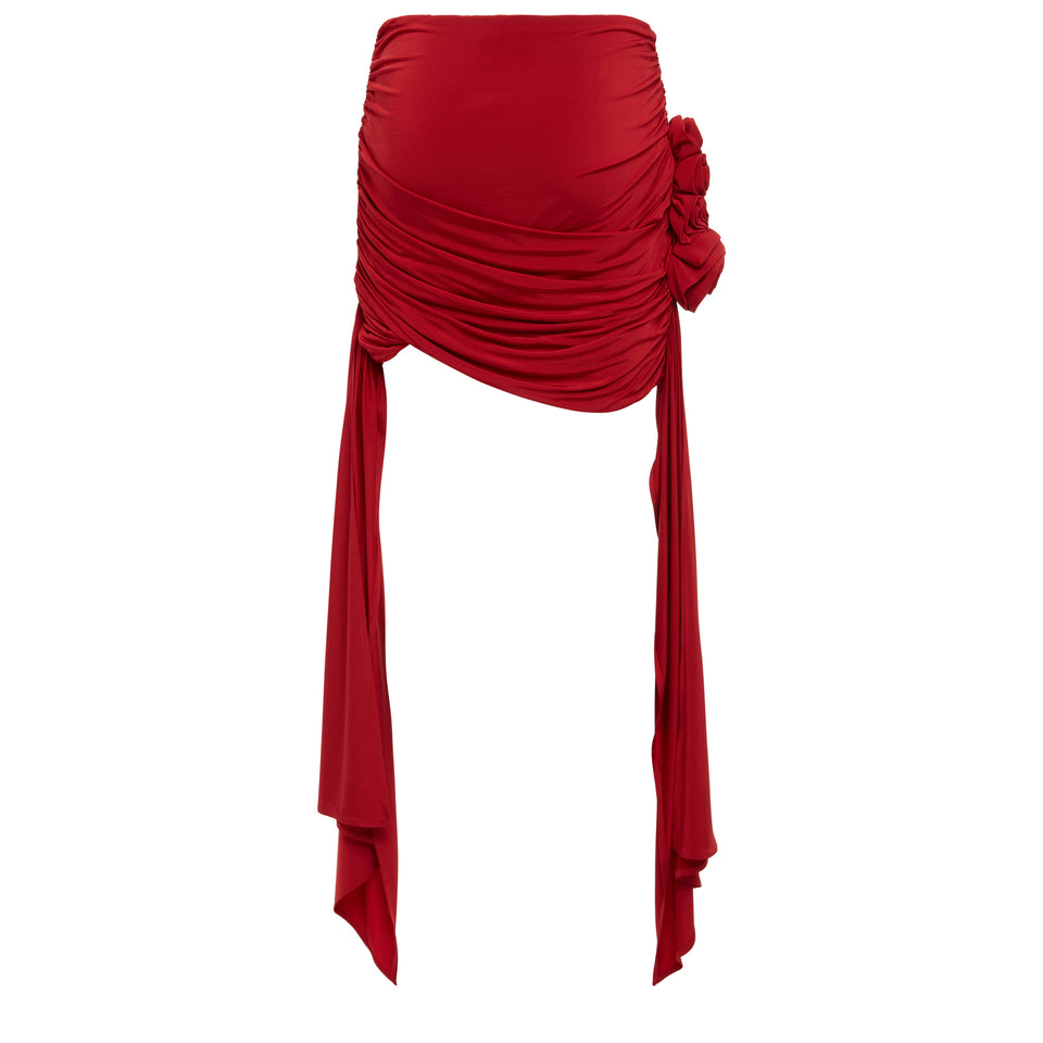 Red fabric mini skirt