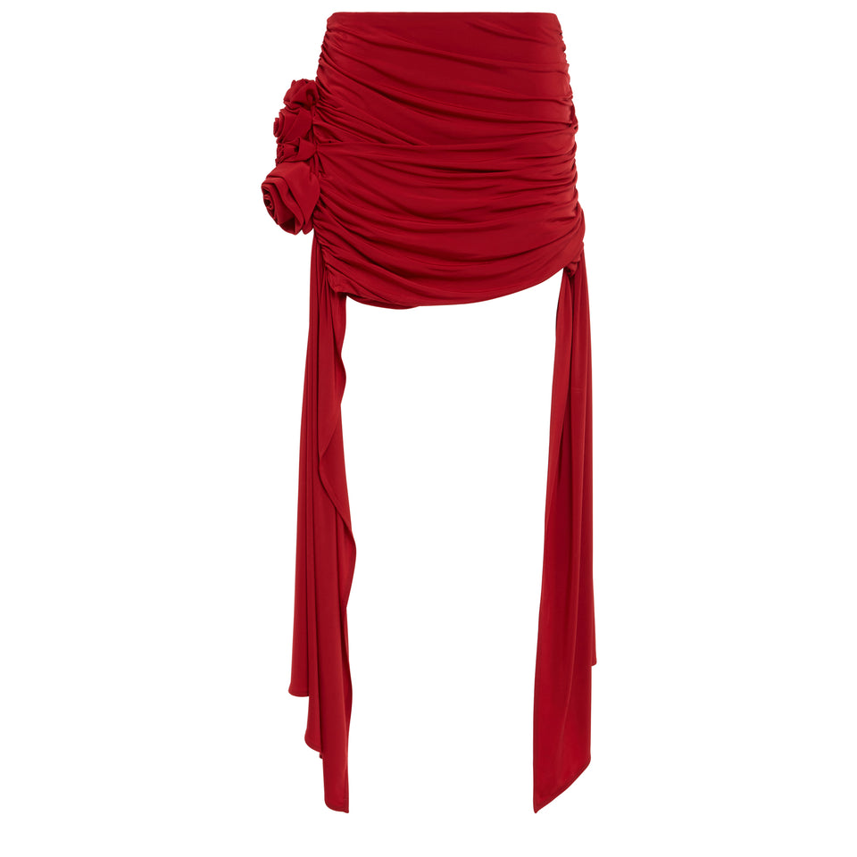 Red fabric mini skirt