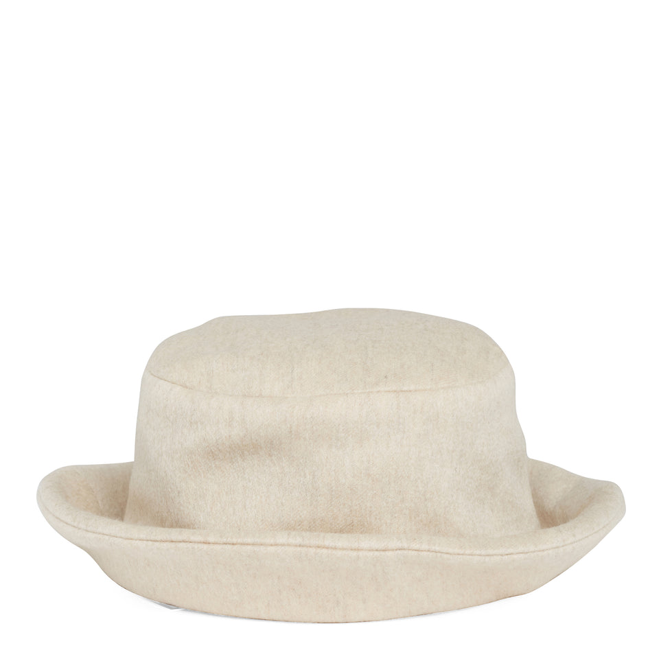 ''Jason'' bucket hat in white cashmere