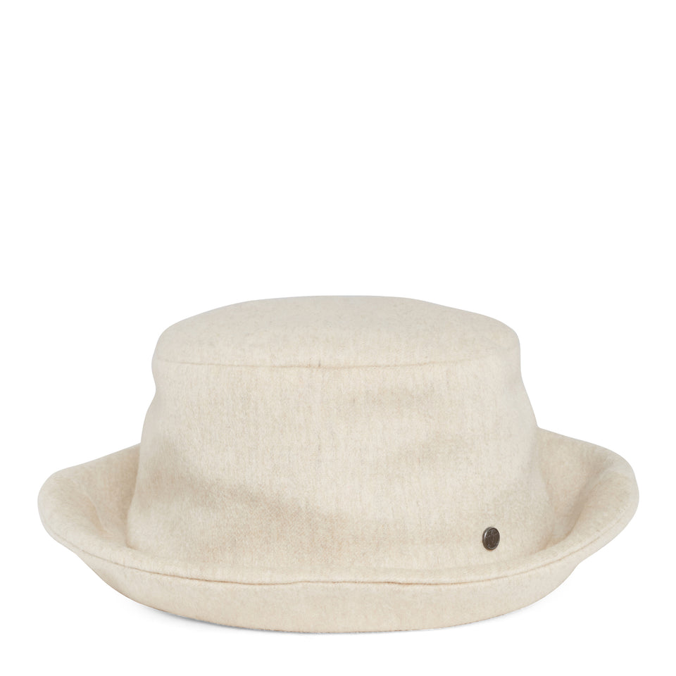 ''Jason'' bucket hat in white cashmere