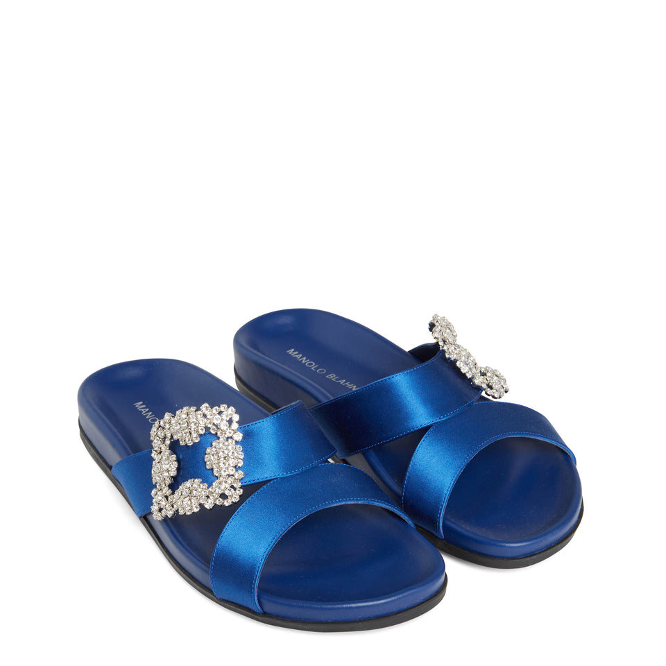 Sandalo "Chilanghi" in raso blu