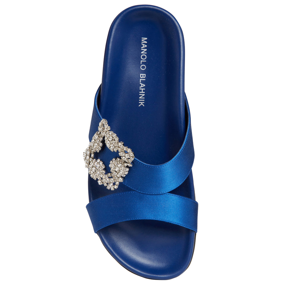 "Chilanghi" sandal in blue satin