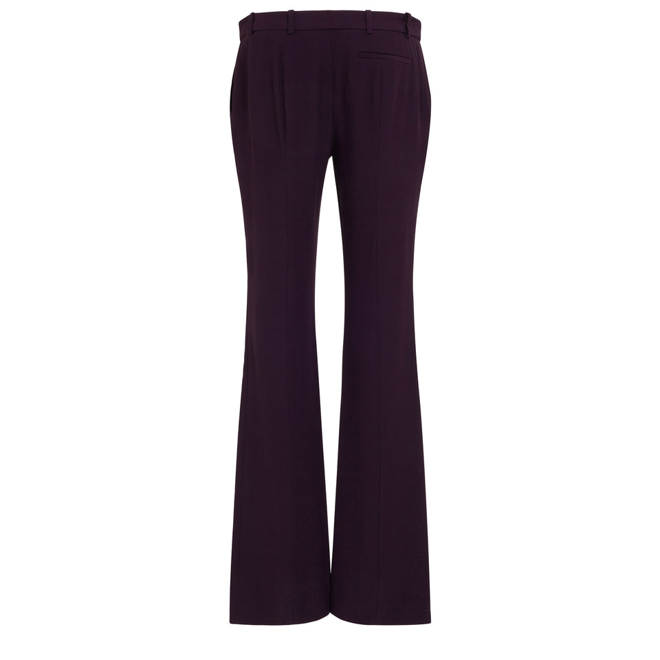 Tailored trousers in purple fabric
