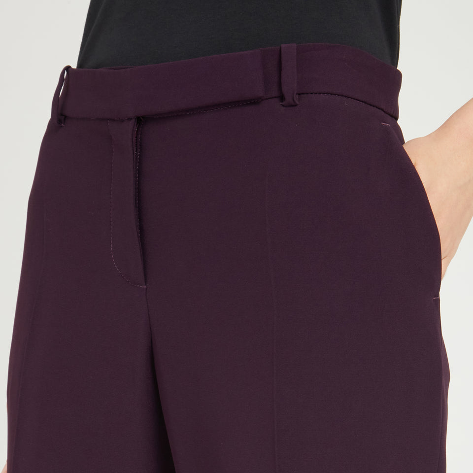 Pantalone sartoriale in tessuto viola