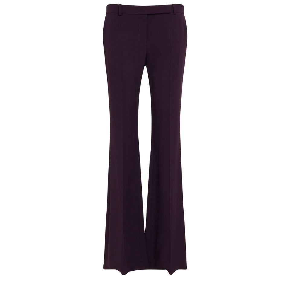 Tailored trousers in purple fabric