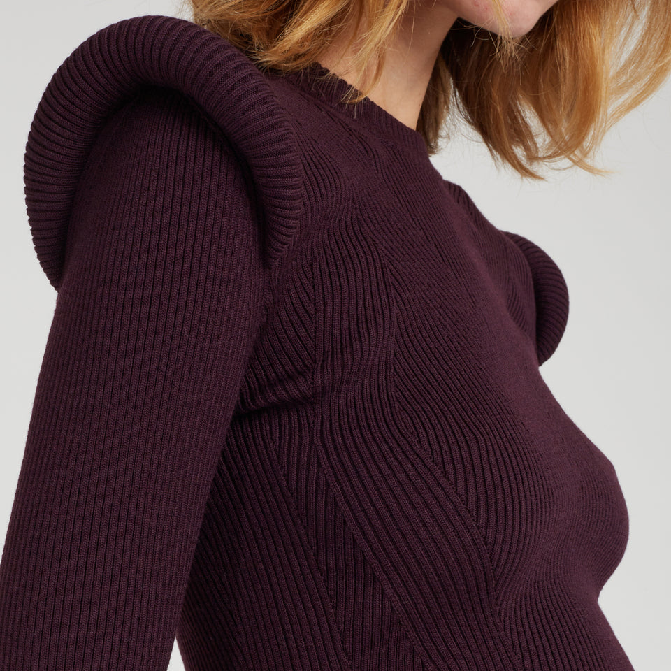 Maglione in lana viola