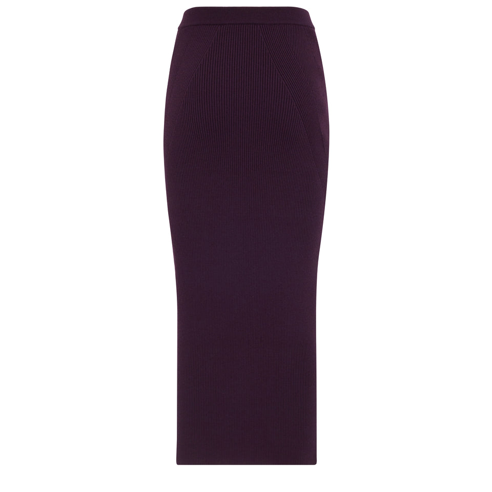 Purple fabric pencil skirt