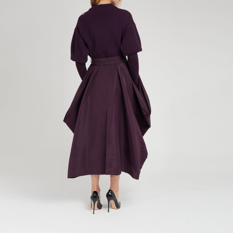 Maglione in lana e cashmere viola